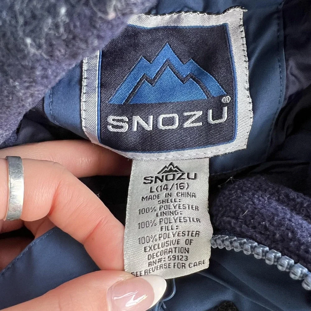 Snozu Ski Jacket Kids‎ Large 14/16 Blue Colorblock Insulated Winter Coat